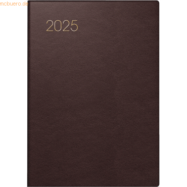 Bild von BRUNNEN Taschenkalender Taschenkalender 713 7,2x10,2cm 1 Woche/2 Seiten Leder bordeaux 2025
