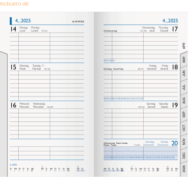Bild von BRUNNEN Taschenkalender BRUNNEN Kalender-Einlage 2025 9x15cm 10-75600005