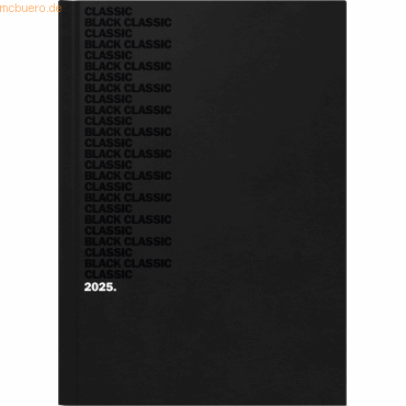 Bild von Brunnen, Agenda, Buchkalender 795 Black Classic A5 1 Tag/Seite Balacron schwarz 2025 (A5, Deutsch)