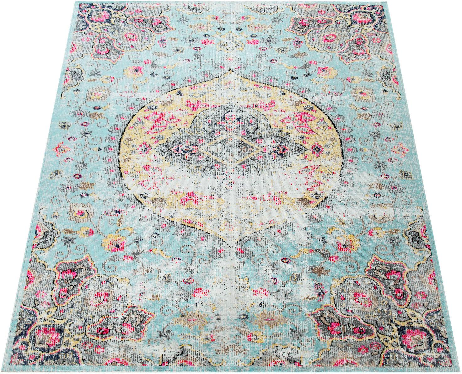 Bild von Paco Home Teppich "Artigo 401", rechteckig, 2 mm Höhe, Kurzflor, Orient-Optik, Vintage Design, In- und Outdoor geeignet