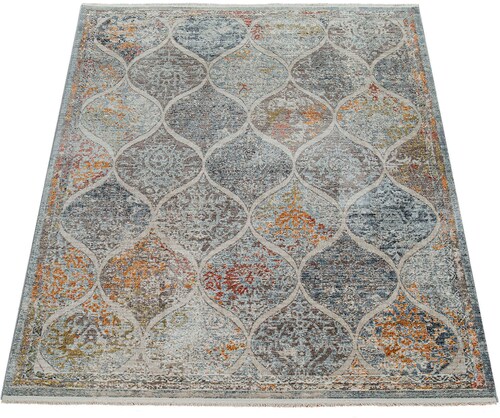 Bild von Paco Home Teppich Wohnzimmer Vintage Muster Orientalisch Ornamente Blumenmeer Grün Blau, Grösse:120x170 cm