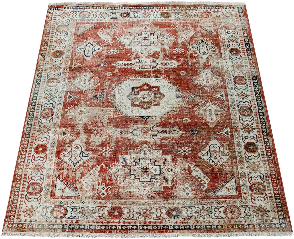 Bild von Paco Home Teppich "Sena 454", rechteckig, 11 mm Höhe, Kurzflor, Orient-Optik, Used-Look, mit Fransen