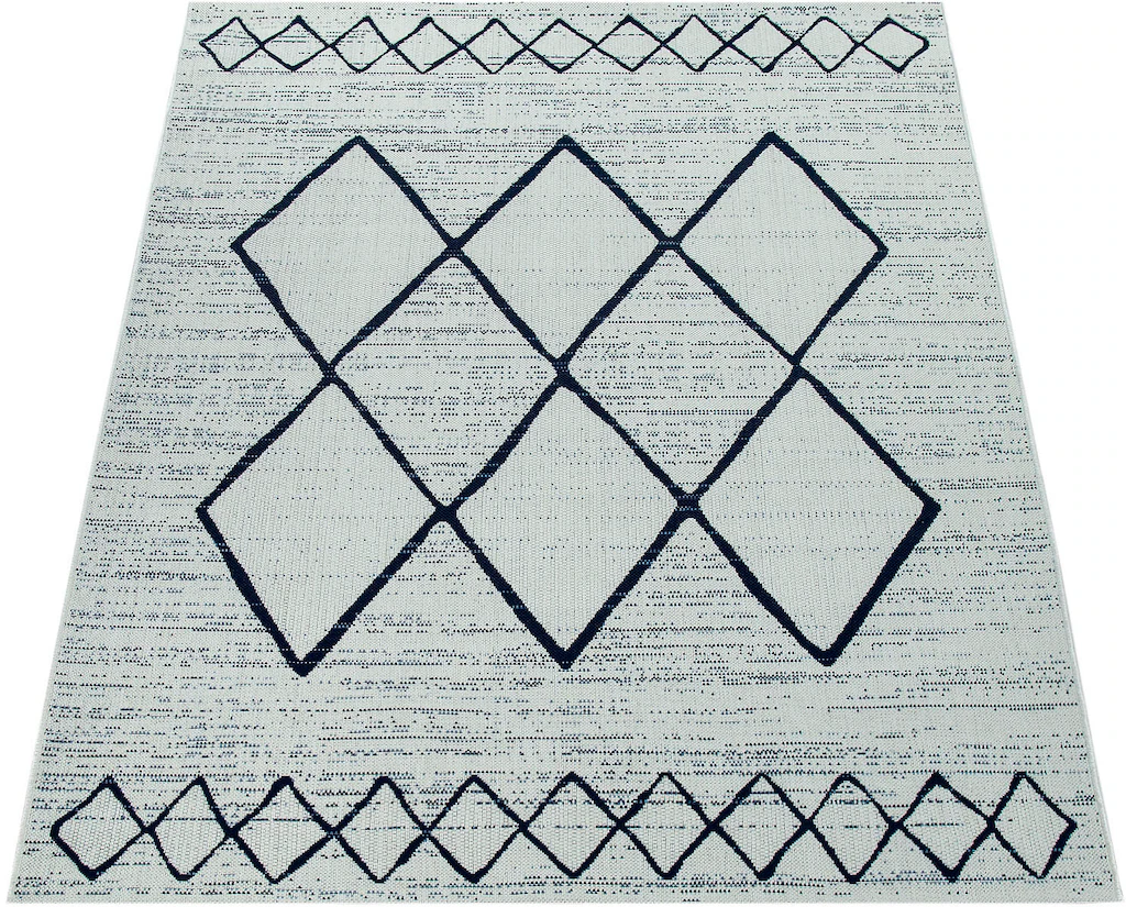 Bild von Paco Home Teppich "Kortrijk 744", rechteckig, 4 mm Höhe, Flachgewebe, Rauten Design, In- und Outdoor geeignet, Wohnzimmer
