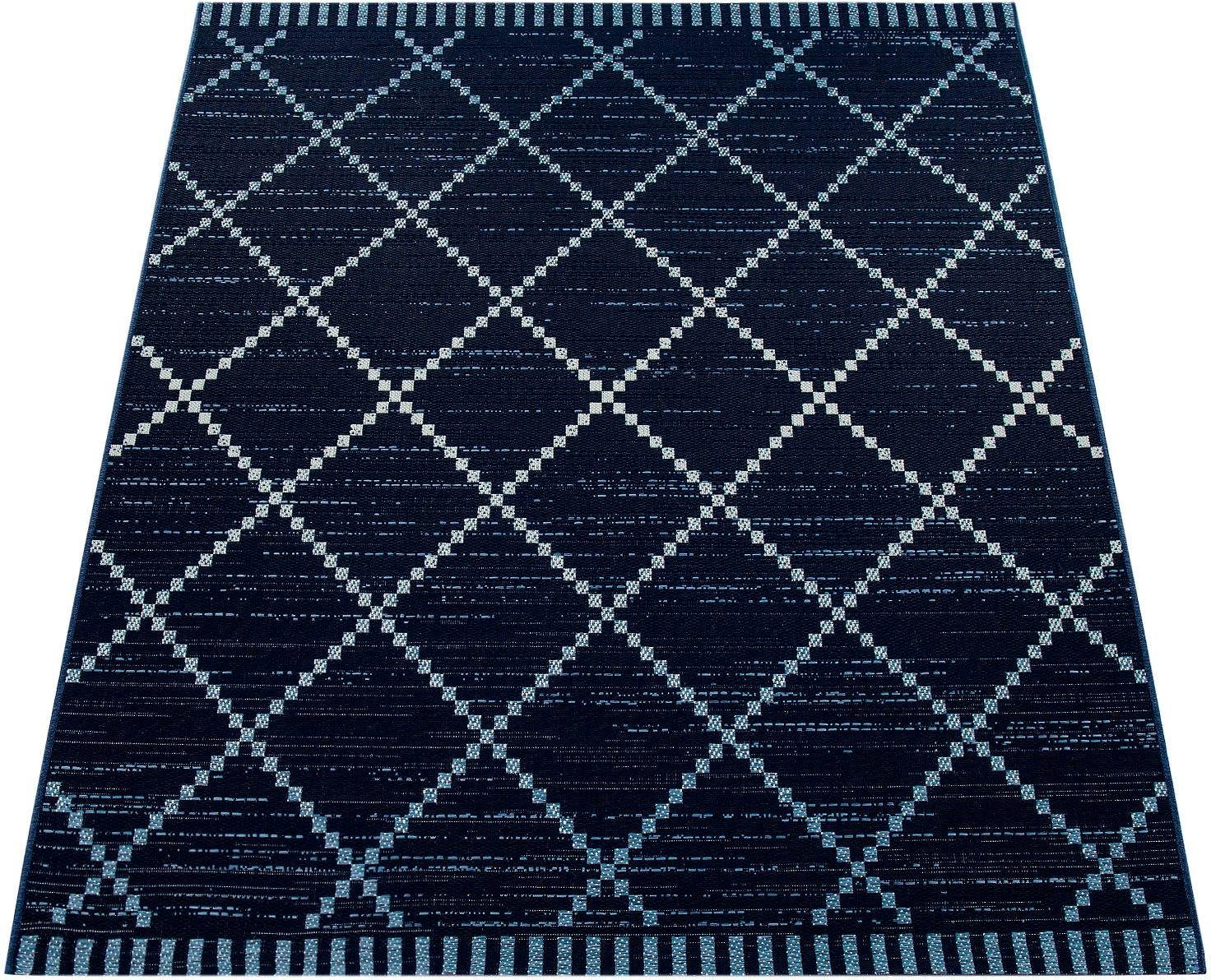 Bild von Paco Home Teppich "Kortrijk 742", rechteckig, 4 mm Höhe, Flachgewebe, Rauten Design, In- und Outdoor geeignet, Wohnzimmer