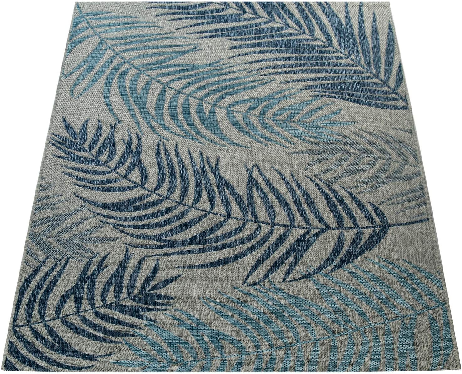 Bild von Paco Home Teppich »Kuba 123«, rechteckig, 4 mm Höhe, Flachgewebe, Motiv Blätter, In- und Outdoor geeignet, Wohnzimmer