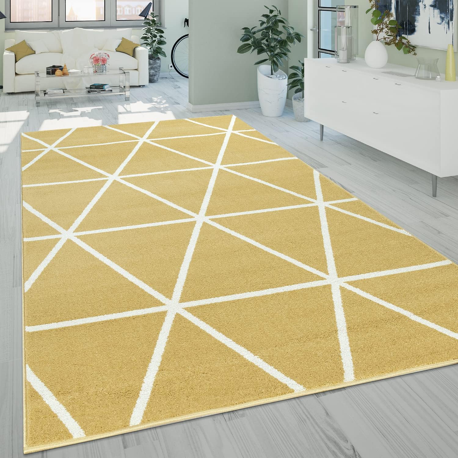 Bild von Paco Home Läufer »Stella 401«, rechteckig, 16 mm Höhe, Teppich, Pastellfarben, Rauten Design, Skandi Muster, Kurzflor
