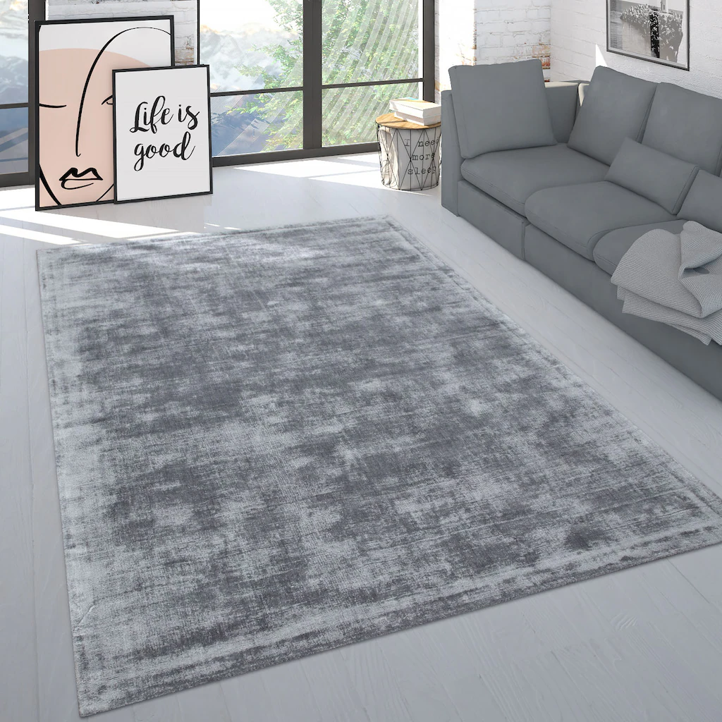 Bild von Paco Home Teppich "Nagpur 260", rechteckig, 12 mm Höhe, Handweb, Kurzflor, 80% Viskose, mit leichtem Schimmer, handgewebt