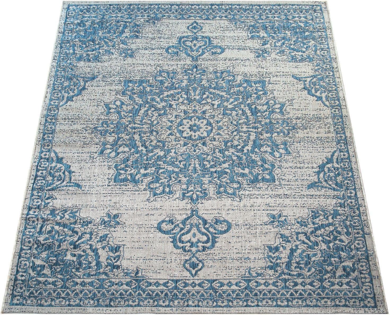 Bild von Paco Home Teppich »Coco 206«, rechteckig, 4 mm Höhe, Flachgewebe, modernes Design, Orient-Optik, In- und Outdoor geeignet