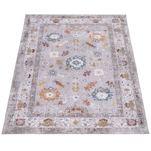 Bild von Paco Home Teppich Wohnzimmer Kurzflor Schlafzimmer Vintage Orientalisch Moderne Ornamente Bordüre, Grösse:120x160 cm, Farbe:Bunt 3