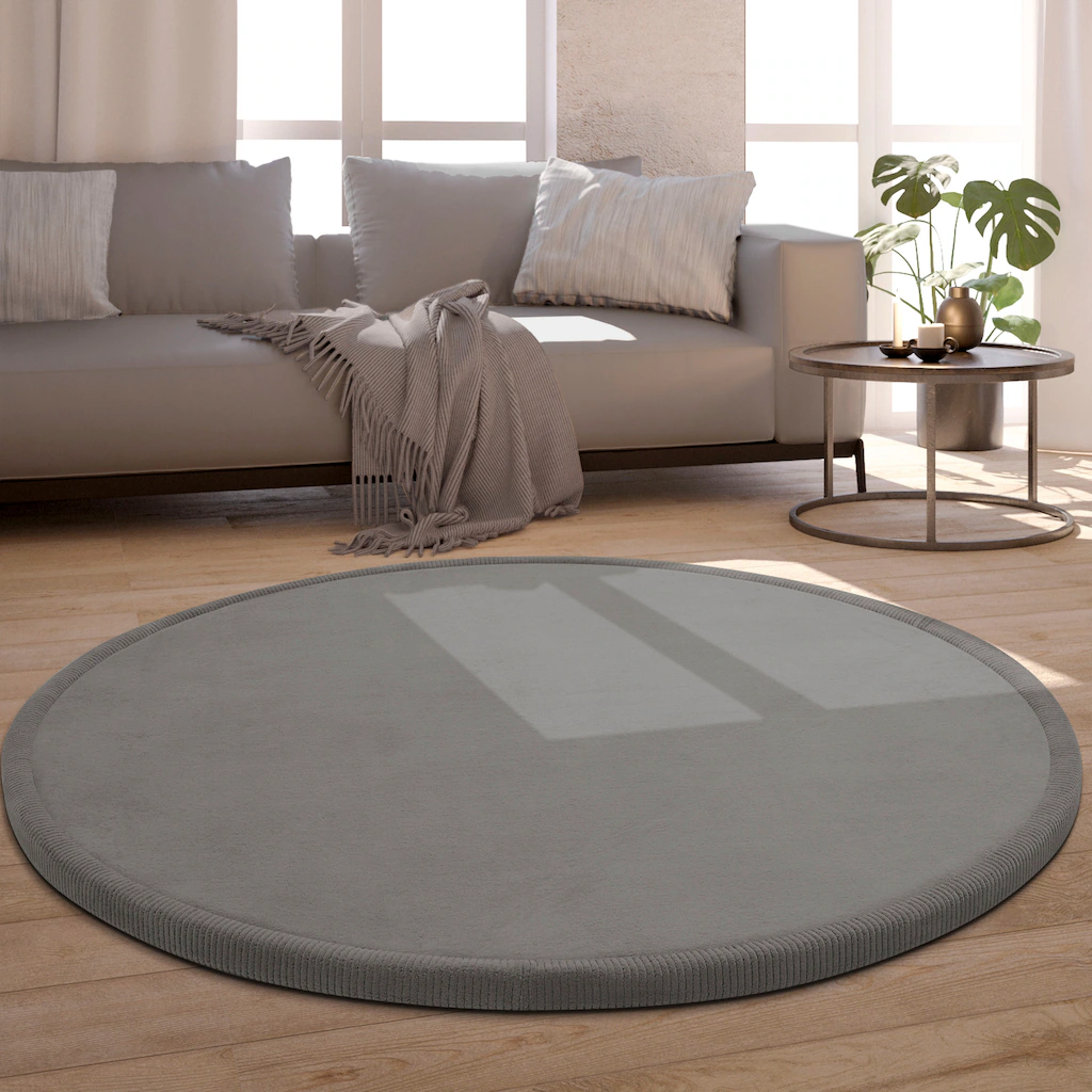 Bild von Paco Home Teppich "Tatami 475", rund, 24 mm Höhe, Kurzflor, Uni Farben, mit Memory Foam, waschbar
