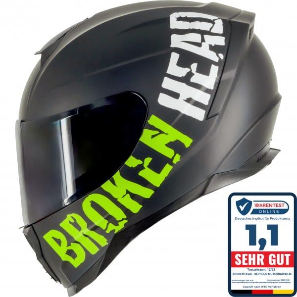 Bild von Broken Head BeProud Sport Grün Motorradhelm + Schwarzes Visier