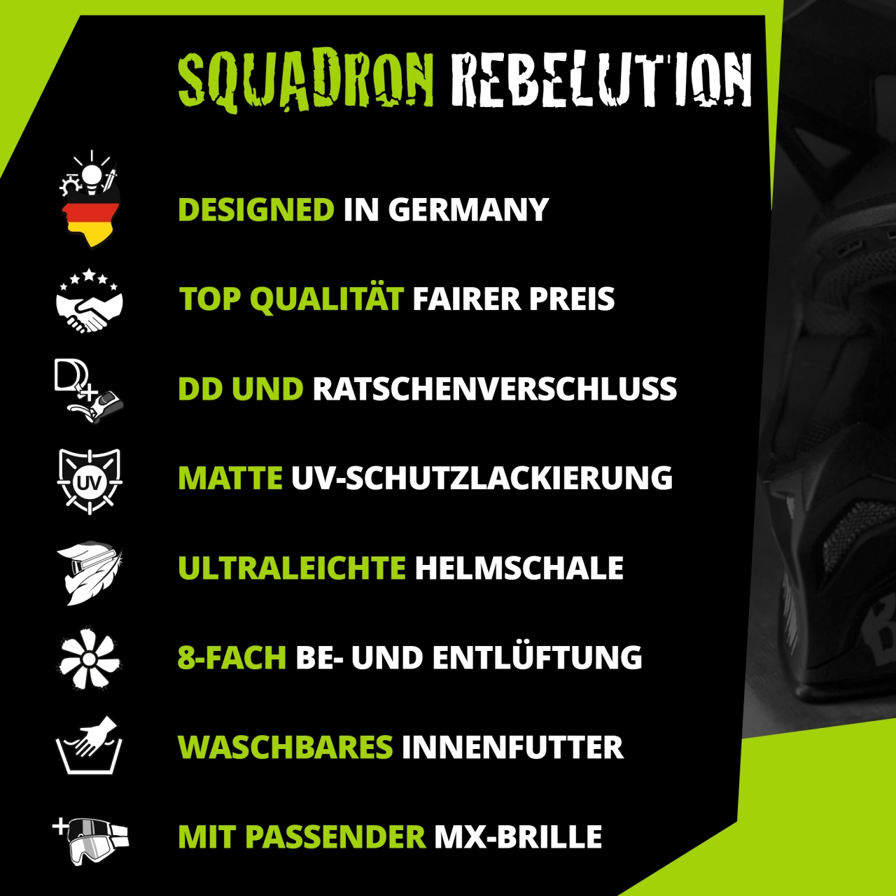 Bild von Broken Head Squadron Rebelution Grau-Grün + Crossbrille Regulator S...