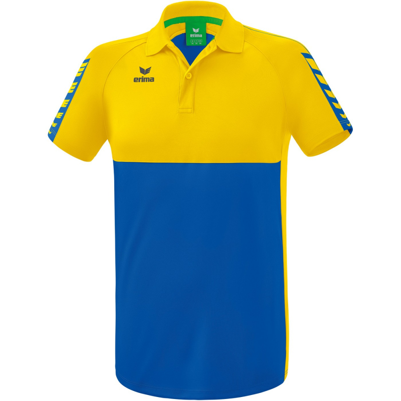 Bild von Erima Herren Six Wings Sport Polohemd, new royal/gelb, XL