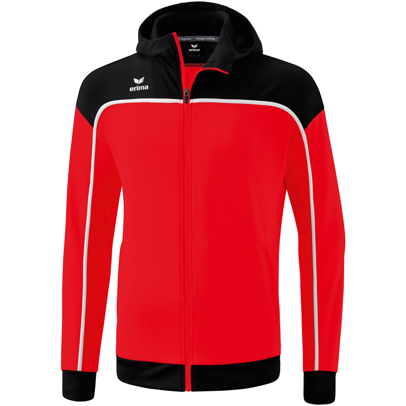Bild von Erima Herren „CHANGE by erima" Trainingsjacke mit Kapuze, rot/schwarz/weiß, XXL