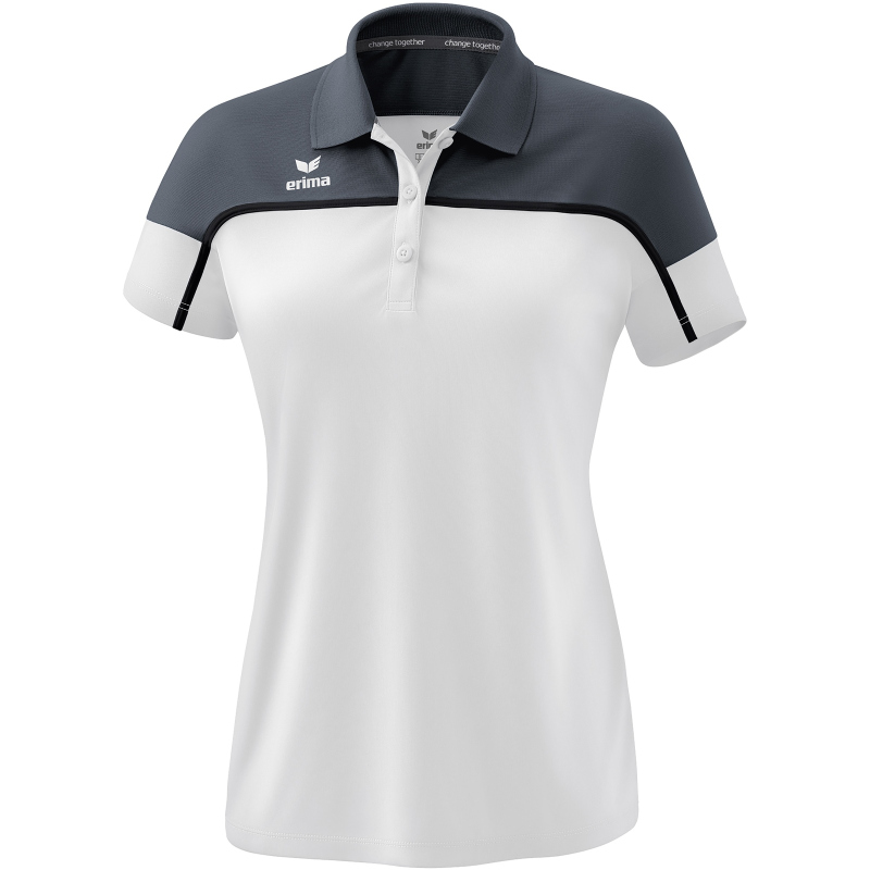 Bild von Erima Damen „CHANGE by erima" Poloshirt, weiß/slate grey/schwarz, 38