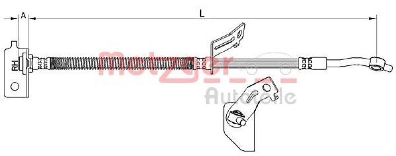 Bild von METZGER 4111457 Bremsschläuche Bremsschlauch Vorderachse links 547