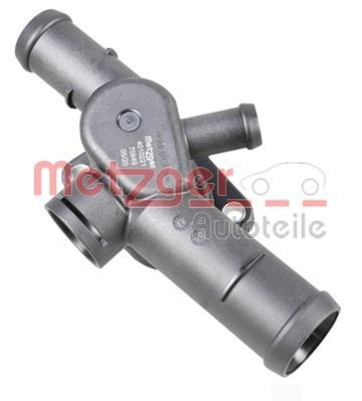 Bild von METZGER 4010221 Flansch Kühlmittelflansch, Kühlwasserflansch Zylinderkopf, getriebeseitig Kunststoff mit Dichtung ohne Sensor AUDI: A3 Sportback