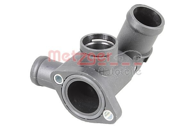 Bild von METZGER 4010223 Flansch Kühlmittelflansch, Kühlwasserflansch Zylinderkopf, längs Kunststoff mit Dichtung ohne Sensor VOLKSWAGEN: Polo III Hatchback