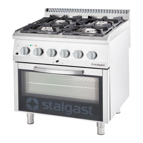 Bild von Stalgast Gasherd 4 Brenner mit Elektrobackofen (GN 2/1) – Serie 700 ND - G20