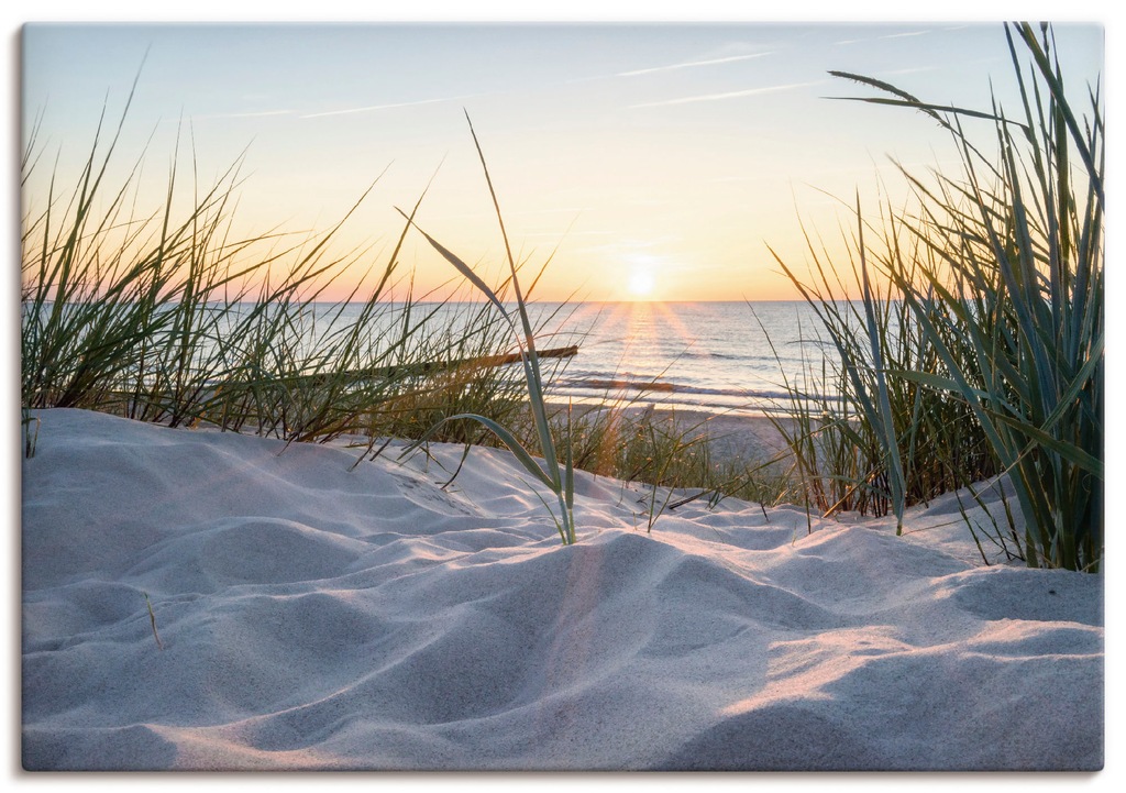 Bild von ARTland Wanddeko Leinwand Bilder Wandbild 70x50 cm Strand Küste Ostsee Dünen Meer Landschaft Natur Meerblick T9QU