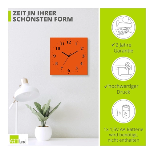 Bild von Artland Wanduhr Uni Trendfarben – Zeitlose Wanddekoration für Ihr Zuhause