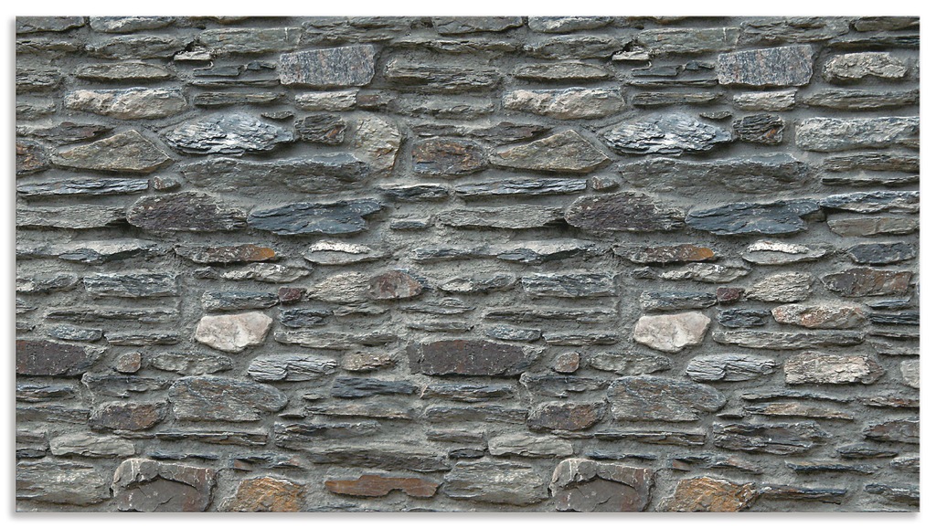 Bild von ARTland Spritzschutz Küchenrückwand aus Alu für Küche Herd Spüle 110x60 cm (BxH) mit Motiv Steinwand Schiefer Steinoptik Mauer Stein Grau J5PG