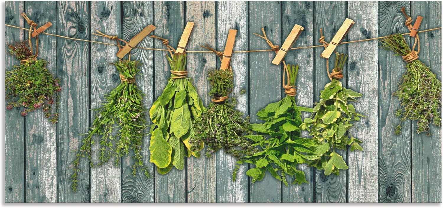 Bild von ARTland Spritzschutz Küche aus Alu für Herd Spüle 100x50 cm (BxH) Küchenrückwand mit Motiv Essen Lebensmittel Gewürze Kräuter Chili Chilischote H9KD