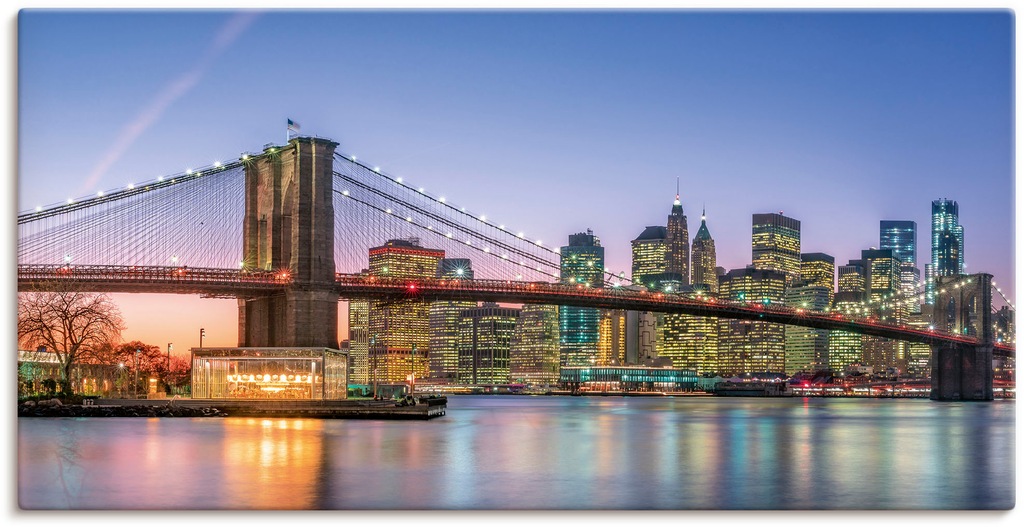 Bild von Wandbild ARTLAND "Skyline New York City", blau, B:150cm H:75cm, Bilder, als Alubild, Outdoorbild, Leinwandbild, Poster, Wandaufkleber