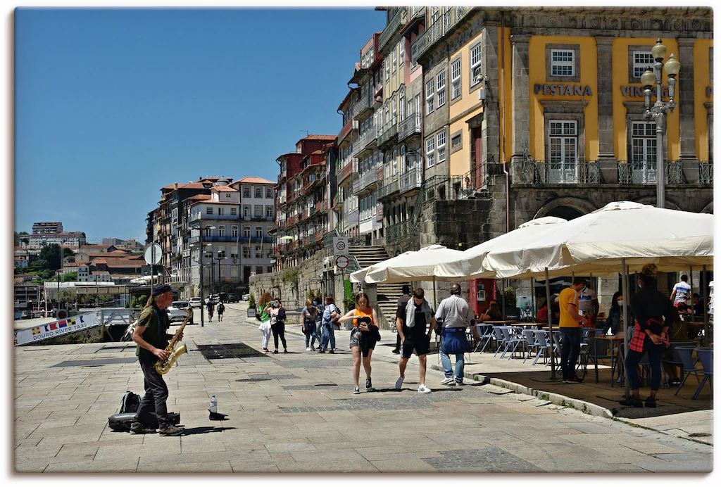 Bild von Artland Leinwandbild "Porto - Zona Ribeira - Portugal", Bilder von Europa, (1 St.), auf Keilrahmen gespannt