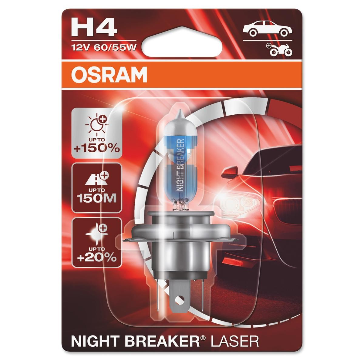 Bild von OSRAM 64193NL-01B Glühlampe, Fernscheinwerfer H4 12V 60/55W 4050K Halogen AUDI: A3 Hatchback, A4 B5 Saloon, A4 B5 Avant, VOLKSWAGEN: Passat B5 Estate