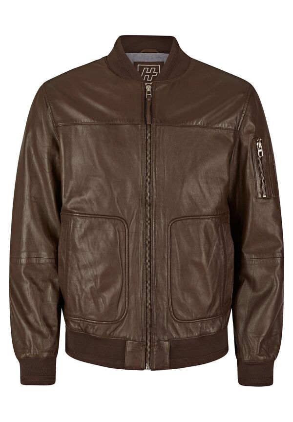 Bild von HECHTER PARIS Lederjacke mit schmalem Stehkragen