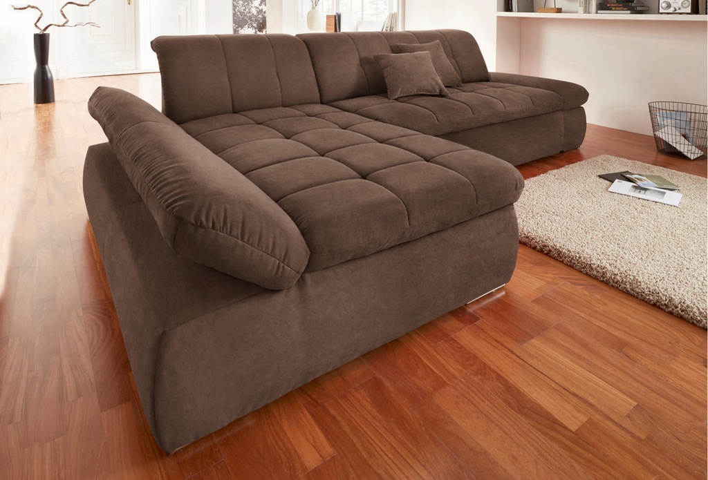 Bild von DOMO collection Ecksofa "NMoric XXL, B/T/H: 300/172/80cm, Revamierenabschluss L-Form", wahlweise mit Bettfunktion und Armlehnverstel,lung