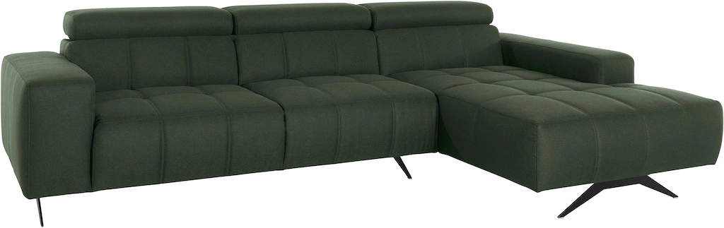 Bild von DOMO collection Ecksofa "Trento L-Form, mit Kufenfuß oder Einzelfuß", wahlweise mit Kopfteilverstellung, Recamiere links/rechts bestellbar