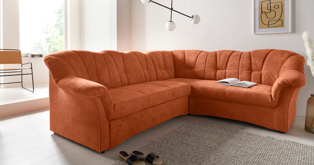 Bild von DOMO collection Ecksofa "Papenburg B/T/H: 242/190/84 cm L-Form", wahlweise mit Bettfunktion, Langer Schenkel links oder rechts