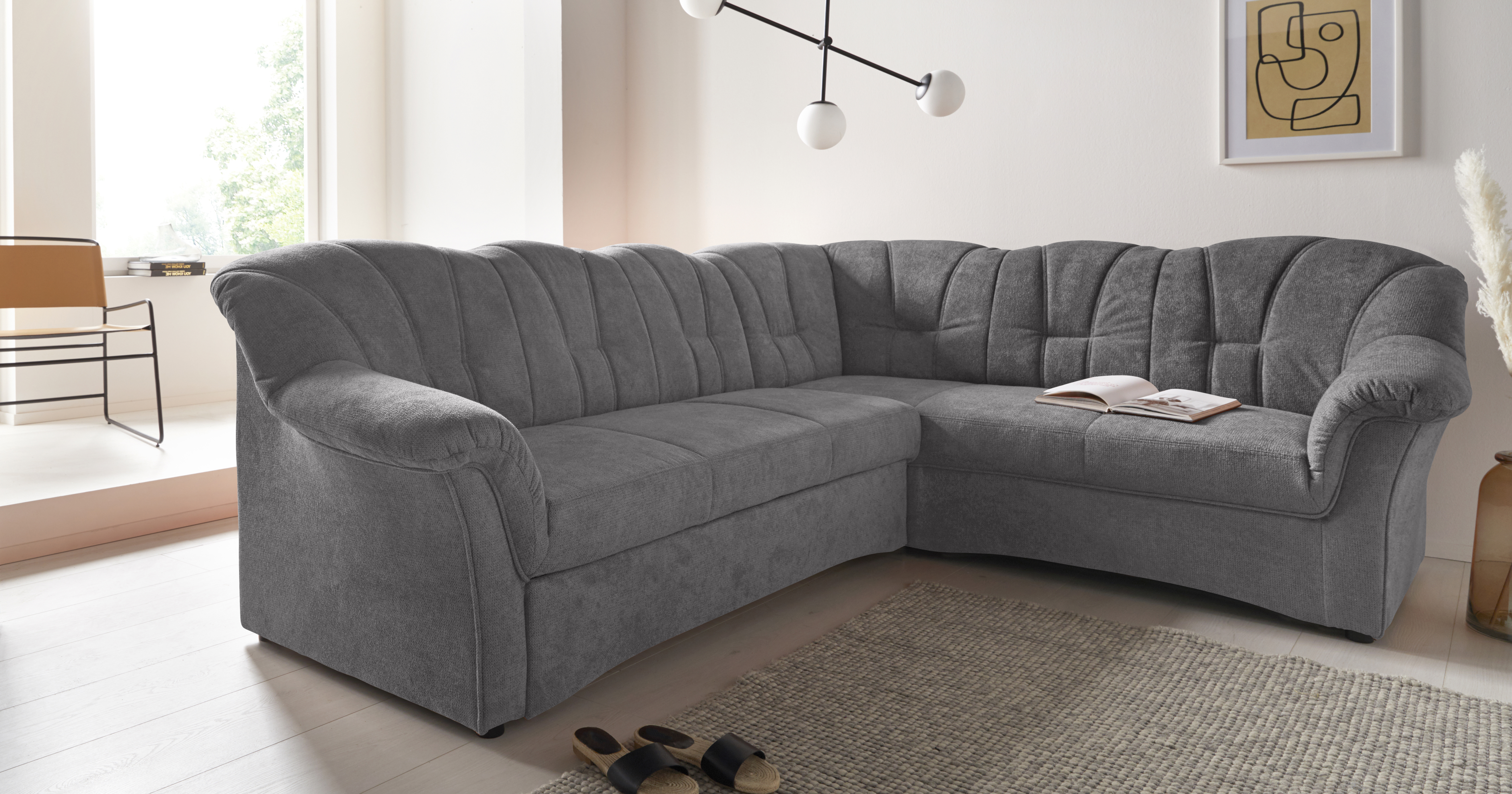 Bild von DOMO collection Ecksofa "Papenburg B/T/H: 242/190/84 cm L-Form", wahlweise mit Bettfunktion, Langer Schenkel links oder rechts