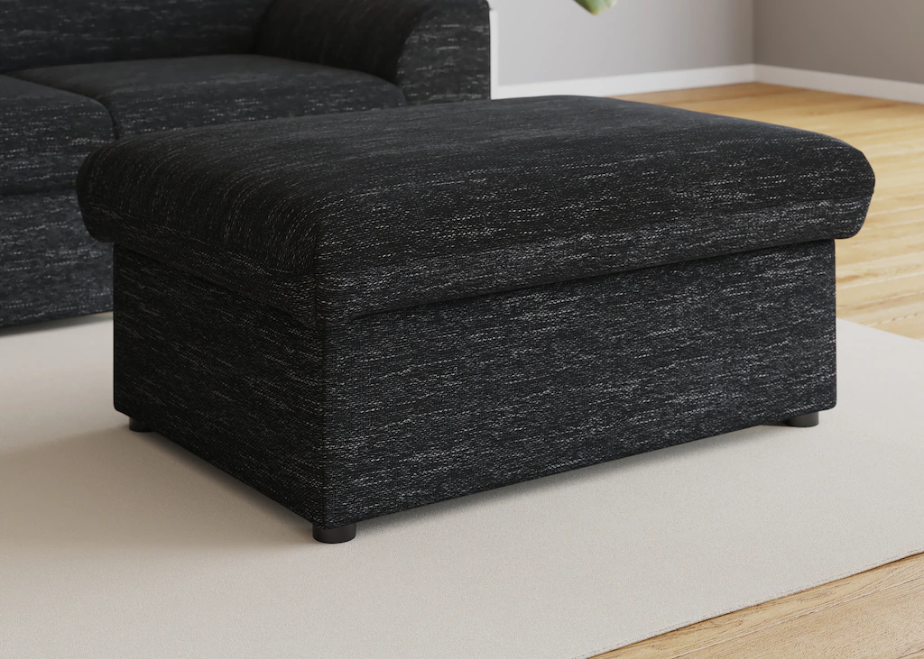 Bild von DOMO collection Hocker "Topper", mit Wellenunterfederung, auf Kunststoffgleitern