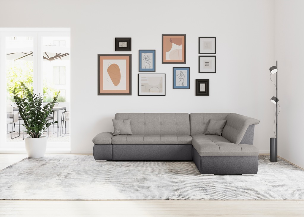 Bild von DOMO collection Ecksofa "Moric L-Form", wahlweise mit Bettfunktion und Armlehnenverstellung, auch in Cord