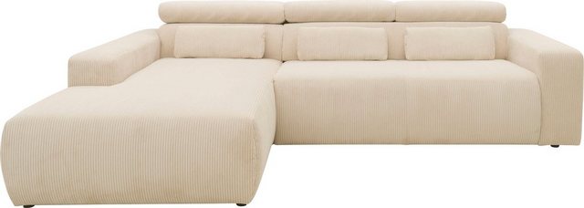 Bild von DOMO collection Ecksofa "Brandon große Ausführung B/T/H: 289/177/80 cm, auch in Leder und Cord", mit Kopfteilverstellung, wahlweise Sitztiefenverstellung, L-Form