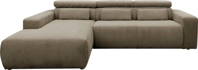 Bild von DOMO collection Ecksofa "Brandon große Ausführung B/T/H: 289/177/80 cm, auch in Leder und Cord", mit Kopfteilverstellung, wahlweise Sitztiefenverstellung, L-Form