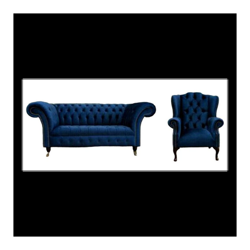 Bild von JVmoebel Wohnzimmer-Set Designer Sofa Chesterfield 2 Sitzer Couch + Ohrensessel Relax