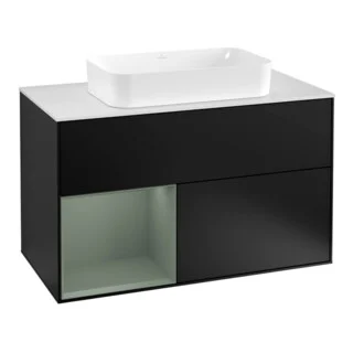 Bild von V&B Waschtischunterschrank Abdeckplatte wh. m Finion 100x60,3cm, Reg li Oli. m Lac, bla m Lac