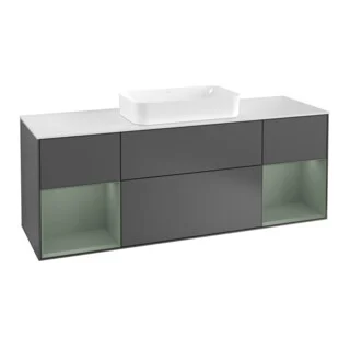 Bild von V&B Waschtischunterschrank Abdeckplatte wh. m Finion 160x60cm, Reg Oli. m Lac, Anthrac. matt