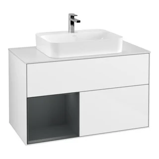 Bild von V&B Waschtischunterschrank Finion 100, Pl w m, Rg l md b m La, glo wh. Lac
