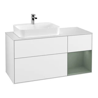 Bild von V&B Waschtischunterschrank Finion 120cm, Pl w m, Rg r Ol m La, glo wh. Lac
