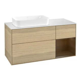 Bild von V&B Waschtischunterschrank Finion 120x60 cm, Reg re wal veneer, Oak Veneer