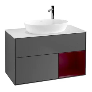 Bild von V&B Waschtischunterschrank Finion 100, Pl wh. m, Reg Peo m Lac, Anthrac. m