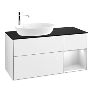 Bild von V&B Waschtischunterschrank Finion 120cm, Pl b m, Rg wh. m Lac, glo wh. Lac