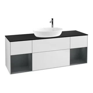 Bild von V&B Waschtischunterschrank Finion 160cm, Pl bla m, Reg md m Lac, wh. m Lac