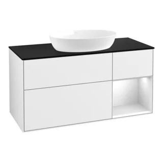 Bild von V&B Waschtischunterschrank Finion 120cm, Pl b m, Rg wh. m Lac, glo wh. Lac