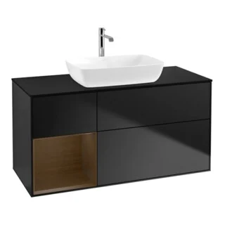 Bild von V&B Waschtischunterschrank Wandbeleuchtung Finion 120cm, Pl bla m, Reg wal ven, bla m Lac